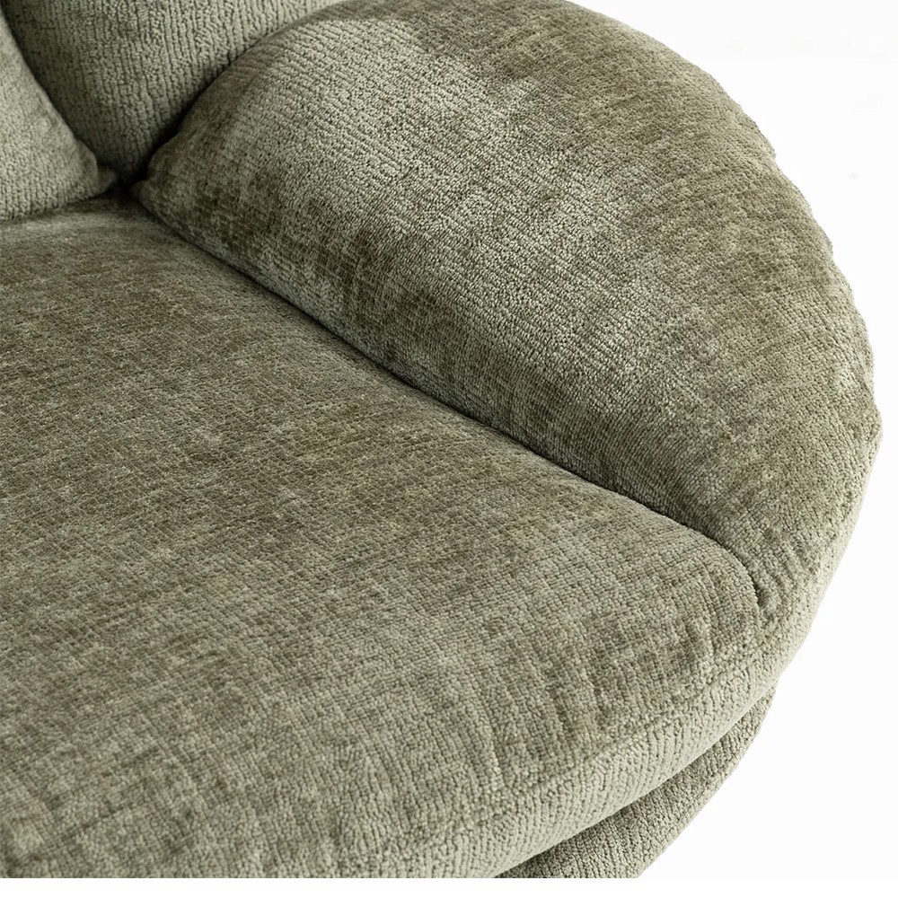 Fauteuil TOPI velours côtelé blanc