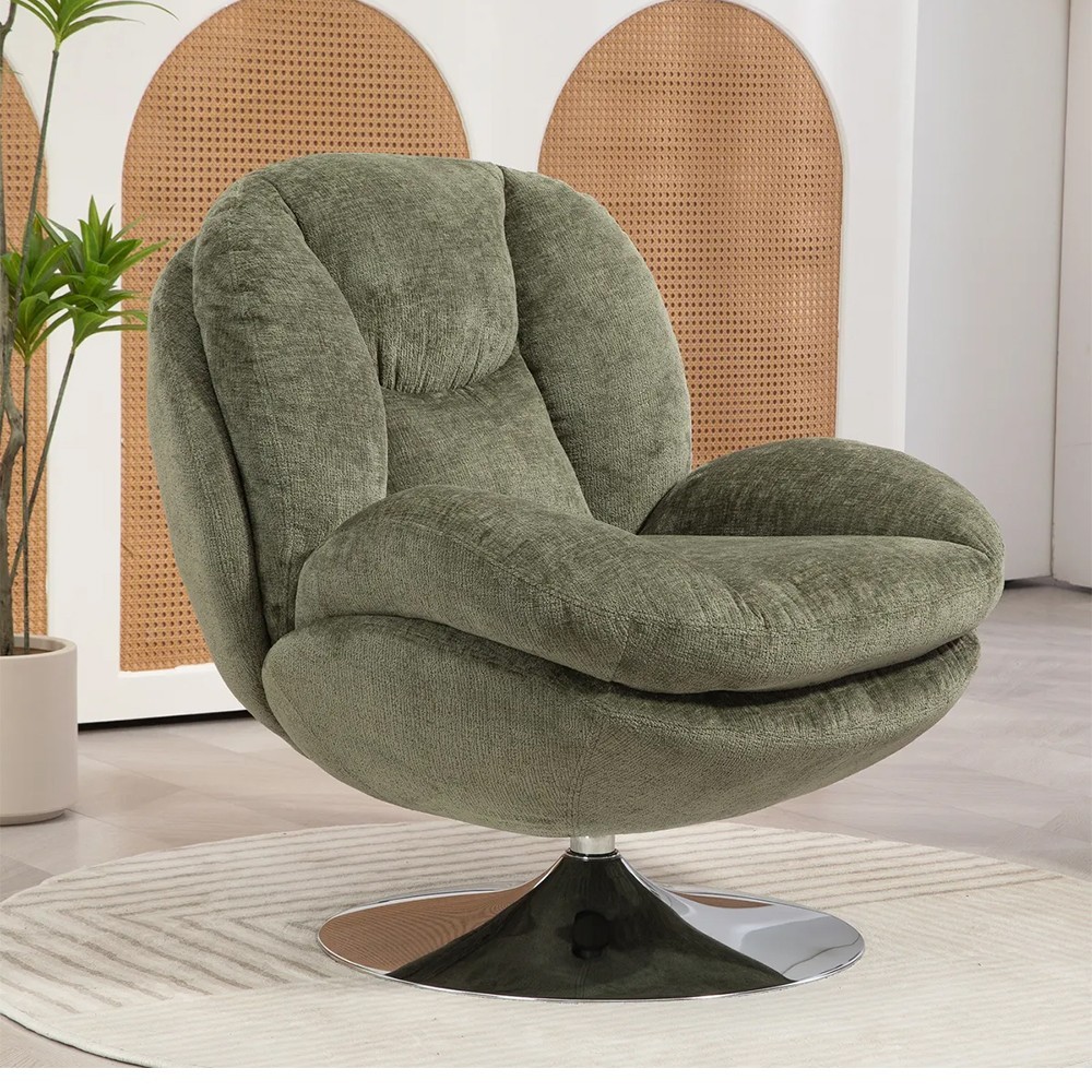 Fauteuil TOPI velours côtelé blanc