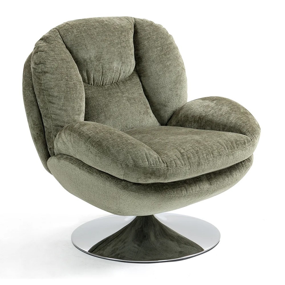 Fauteuil TOPI velours côtelé blanc