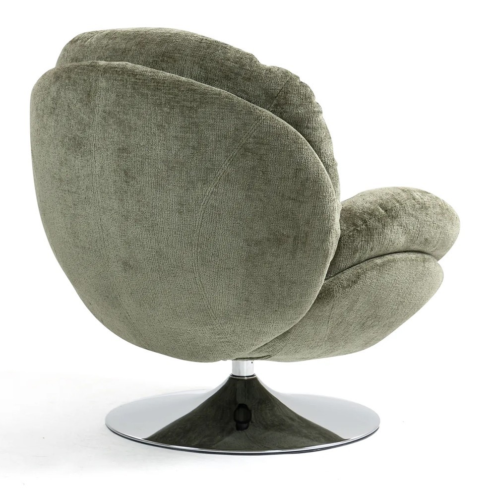 Fauteuil TOPI velours côtelé blanc