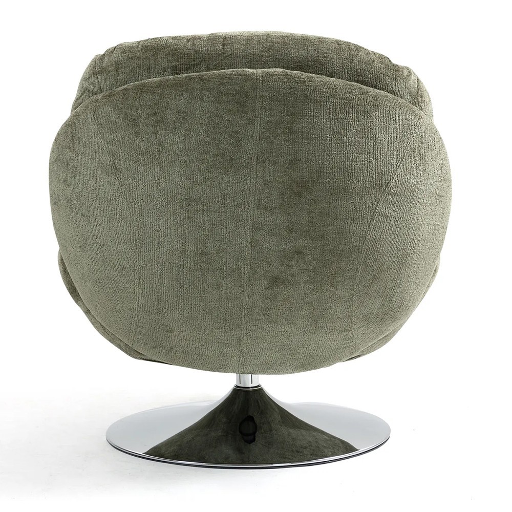 Fauteuil TOPI velours côtelé blanc