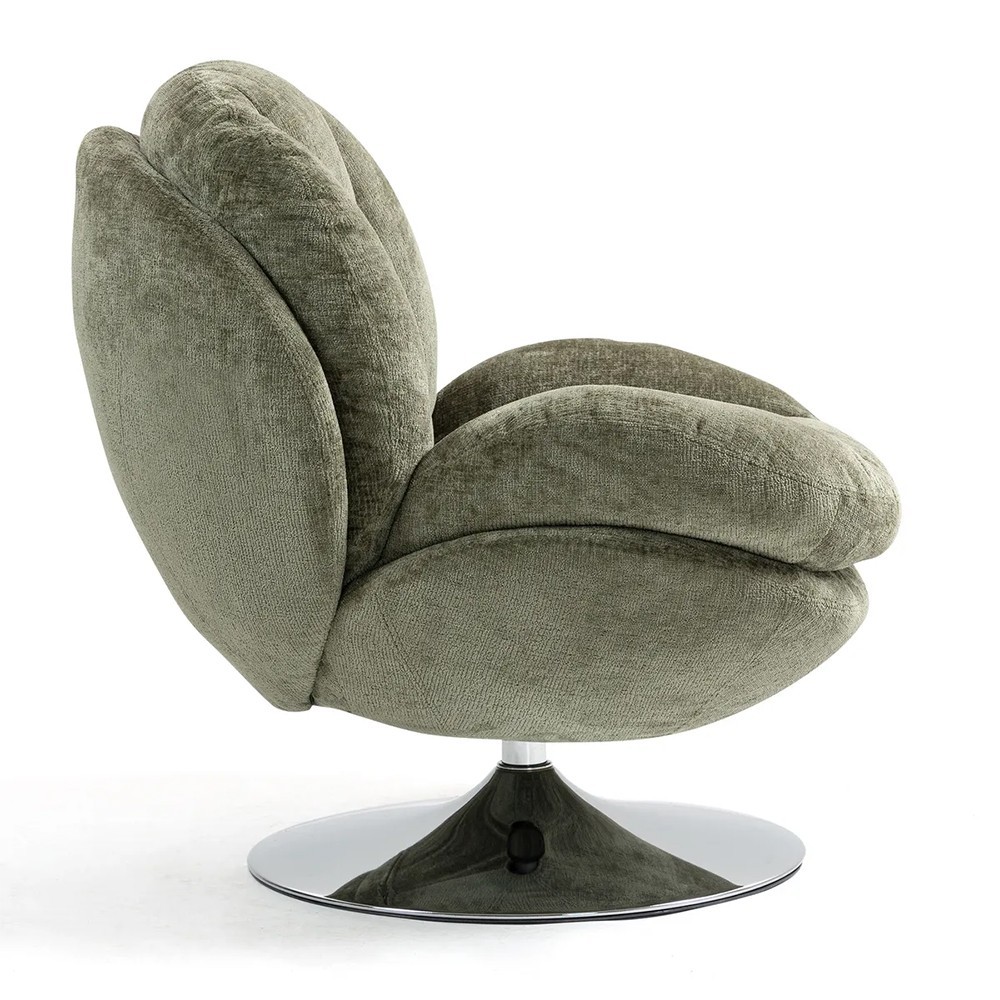 Fauteuil TOPI velours côtelé blanc