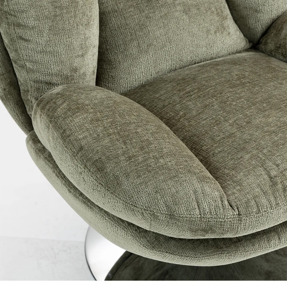 Fauteuil TOPI velours côtelé blanc
