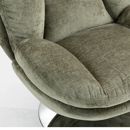 Fauteuil TOPI velours côtelé blanc
