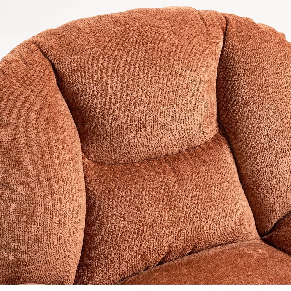 Fauteuil TOPI velours côtelé blanc