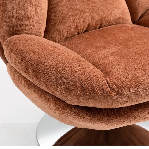 Fauteuil TOPI velours côtelé blanc