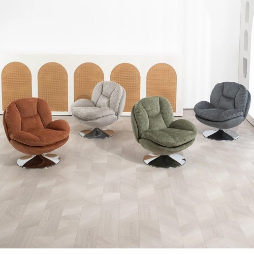 Fauteuil TOPI velours côtelé blanc