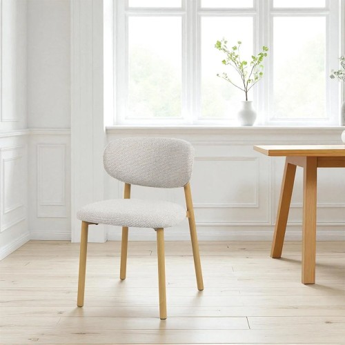 Chaise Dala tissu gris clair