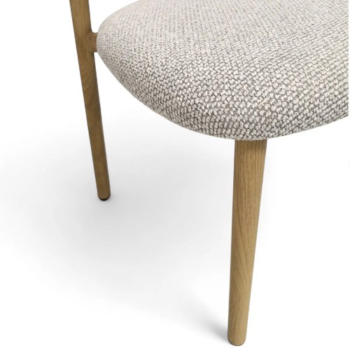 Chaise Dala tissu gris clair