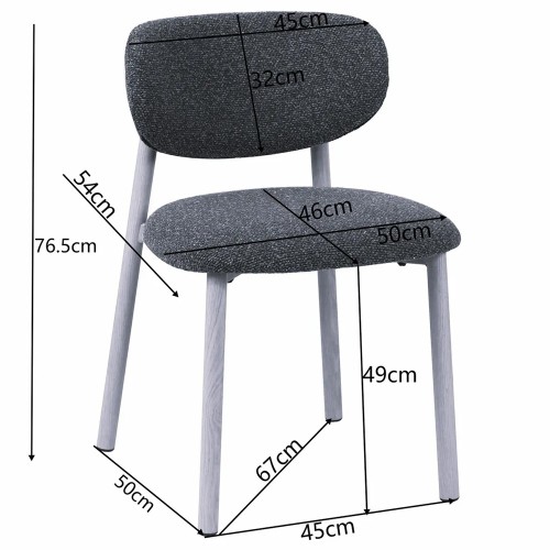 Chaise Dala tissu gris clair