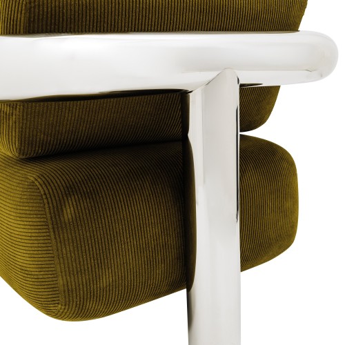 Fauteuil Claude inox poli