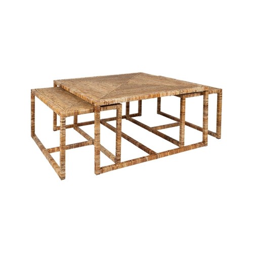 Table basse gigogne PASIL (lot de 3) en rotin naturel