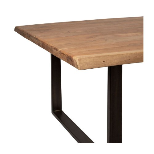 FACTORY mesa de comedor de acacia maciza con patas de hierro negro 240x110cm