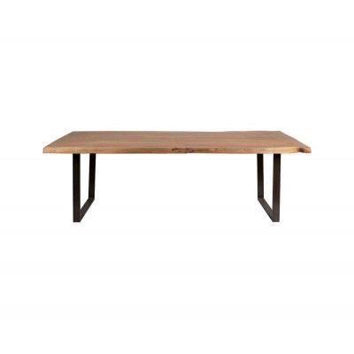 Esstisch FACTORY aus massivem Akazienholz und schwarzen Eisenbeinen 240x110cm CÔTE TABLE