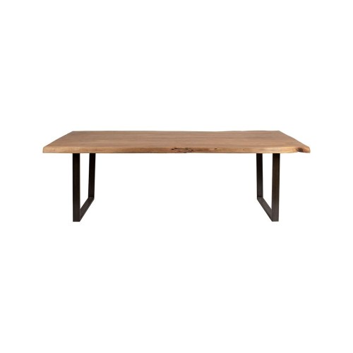 FACTORY dining table in solid acacia with black iron legs 240x110cm