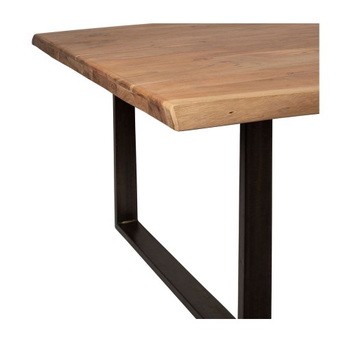 FACTORY mesa de comedor en acacia maciza y patas de hierro negro 200 X 100 X H77CM