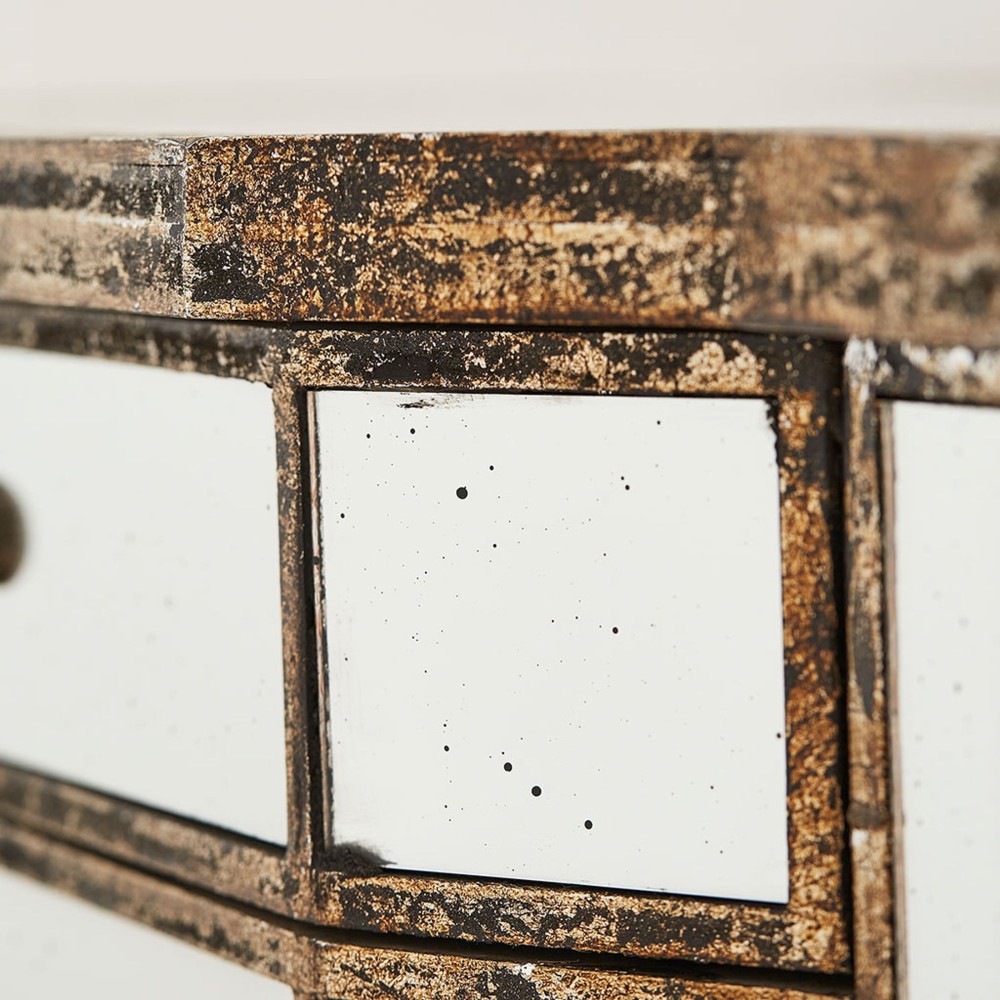 Ordering in wood with patina mirror