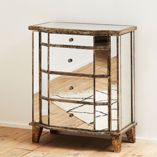 Gespiegeld hout met patina