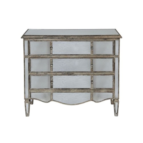 Commode met 3 laden in gepatineerd spiegelhout