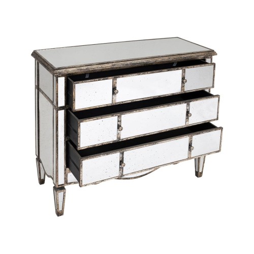 Commode met 3 laden in gepatineerd spiegelhout