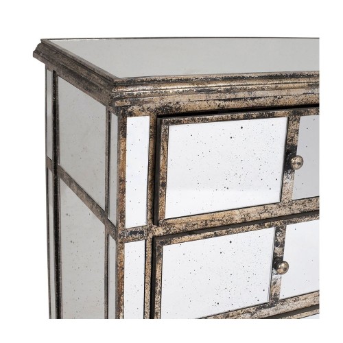 Commode en bois miroir patine 3 tiroirs