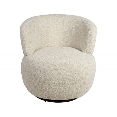 ZELINE SWIVEL ARMCHAIR ECRU CÔTE TABLE