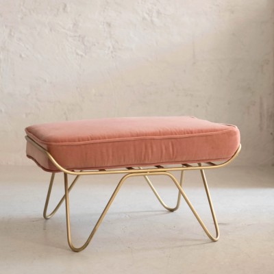 Croisette velvet pouffe Honoré