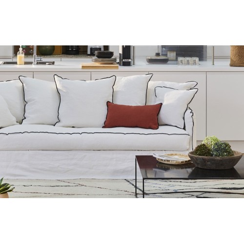 Sofa bastard in linen Cap Ferret 3 places (edge to edge) Moodntone