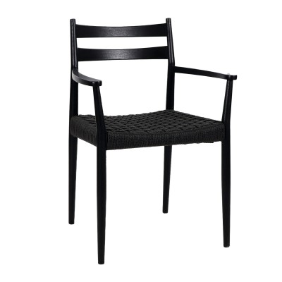 Chaise MINOU en bois de frêne - Noir Pomax