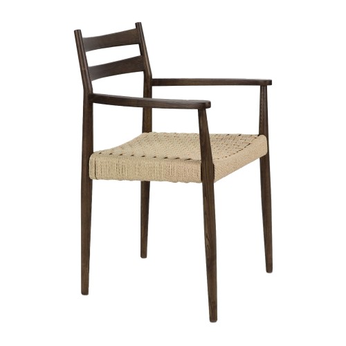 Chaise MINOU en bois de frêne - Noyer