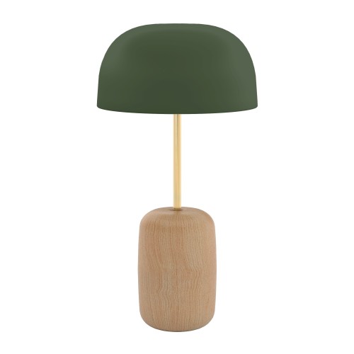 Lampada da tavolo Nina, stelo in ottone e paralume grigio ardesia
