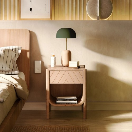 Lampe à poser Nina, tige laiton/abat-jour vert centré