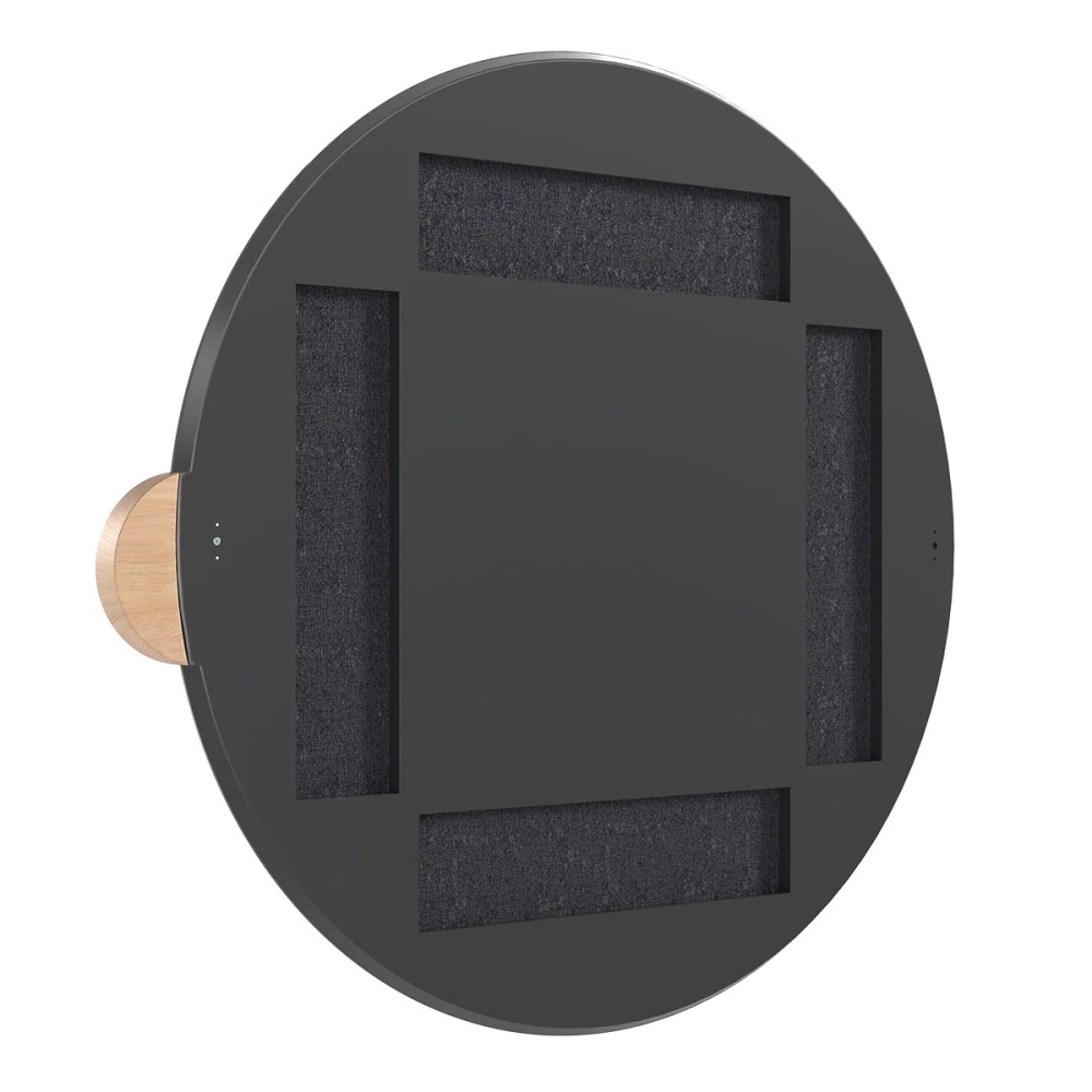 Miroir Sonia Rond 90cm, verre naturel, chêne