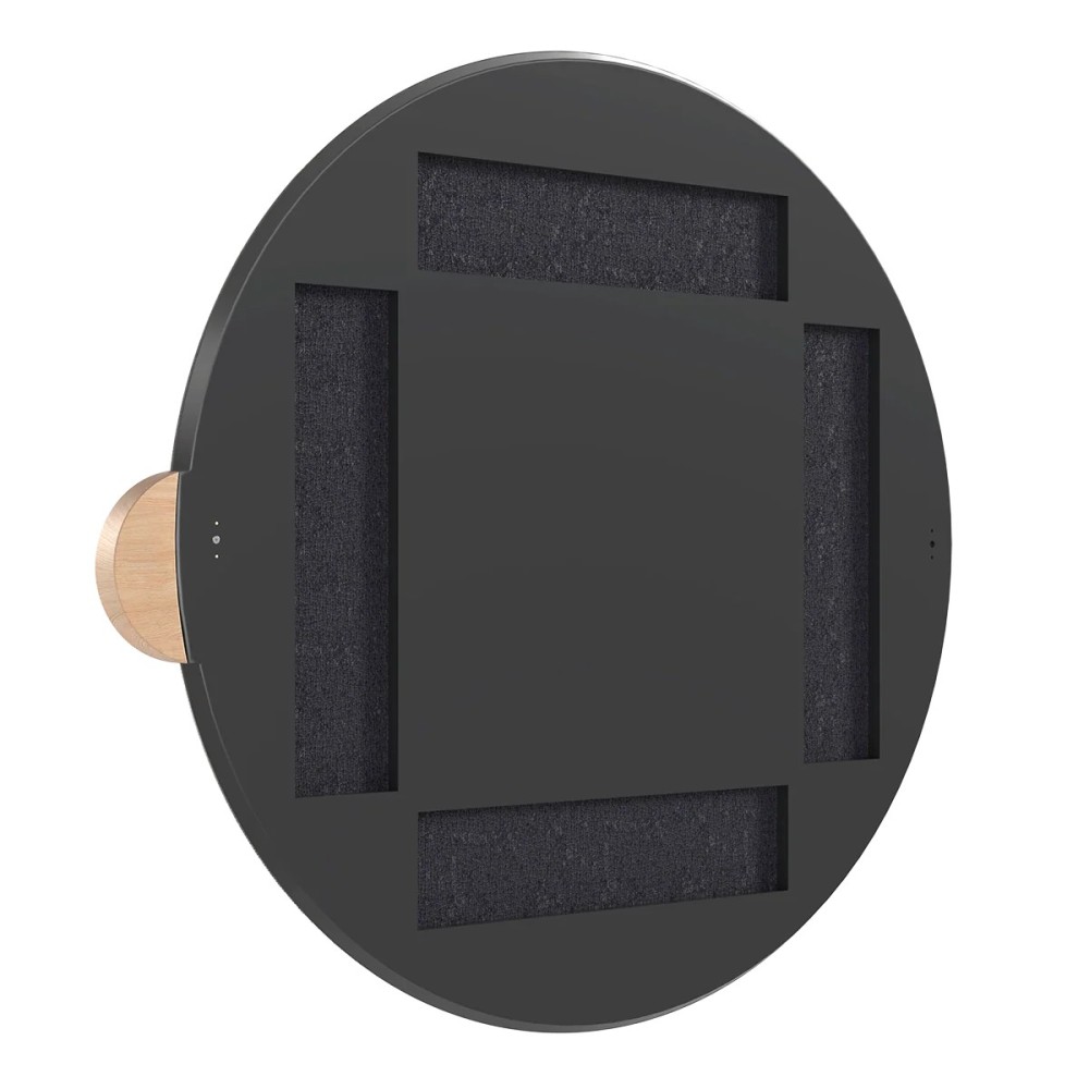 Miroir Sonia Rond 90cm, verre naturel, chêne