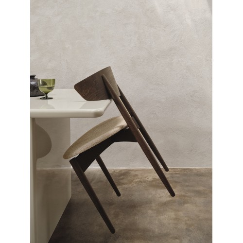 Chaise Herman- Hêtre teinté foncé/ bouclé doux