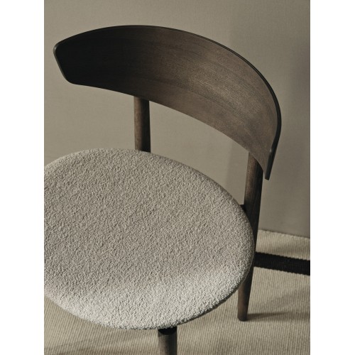 Chaise Herman- Hêtre teinté foncé/ bouclé doux