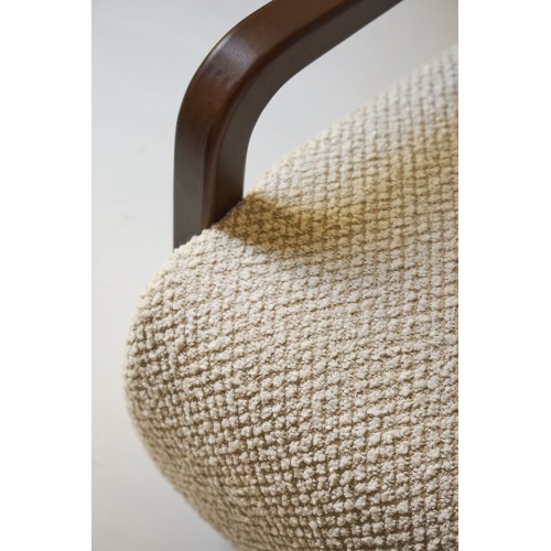 FAUTEUIL NAROBI ECRU 64.5X85.5XH71CM BOUCLETTE