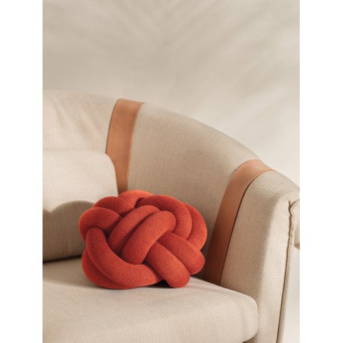Coussin Knot orange rouge