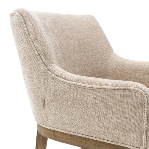 Chaise de salle à manger avec accoudoirs Whistler, beige
