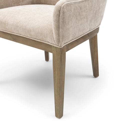 Chaise de salle à manger avec accoudoirs Whistler, beige