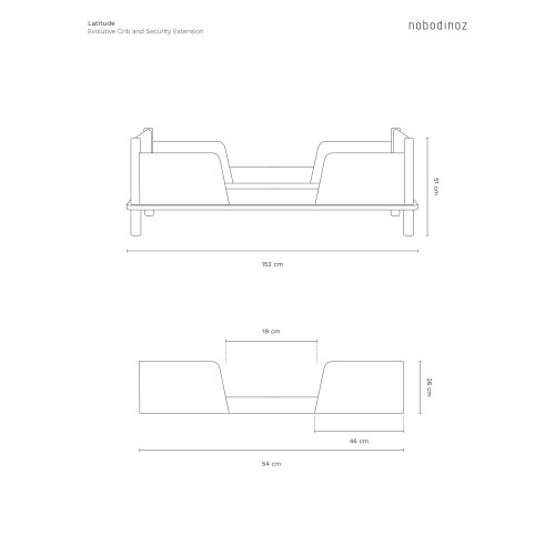 Set letto junior Latitude in legno massello di quercia   2 barriere di sicurezza