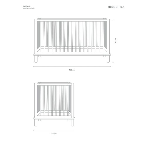 Lit bébé évolutif Latitude en bois de chêne massif