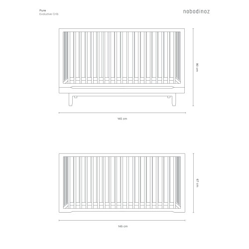 Lettino evolutivo Pure in rovere massello