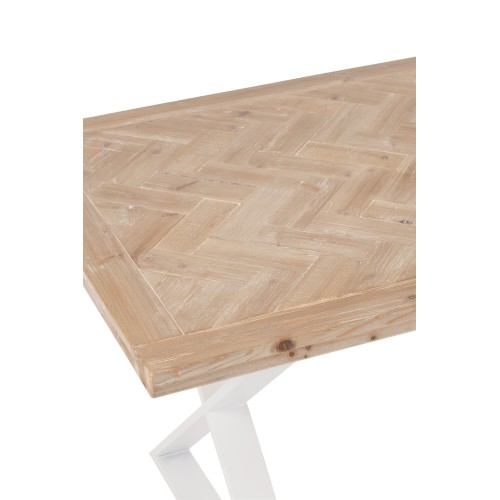 Zigzag-tafel Hout/Metaal Naturel/Wit