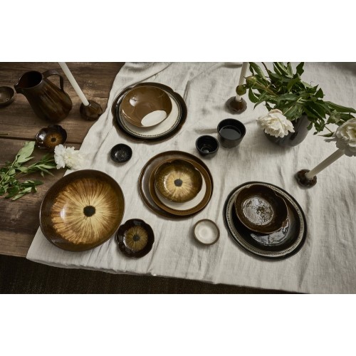 Assiette plate - CYCLE-mix de couleurs - Marron