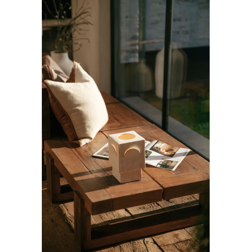 Lampe de table -ECLIPSE- L 13 x W 13 x H 20,5 cm - blanc