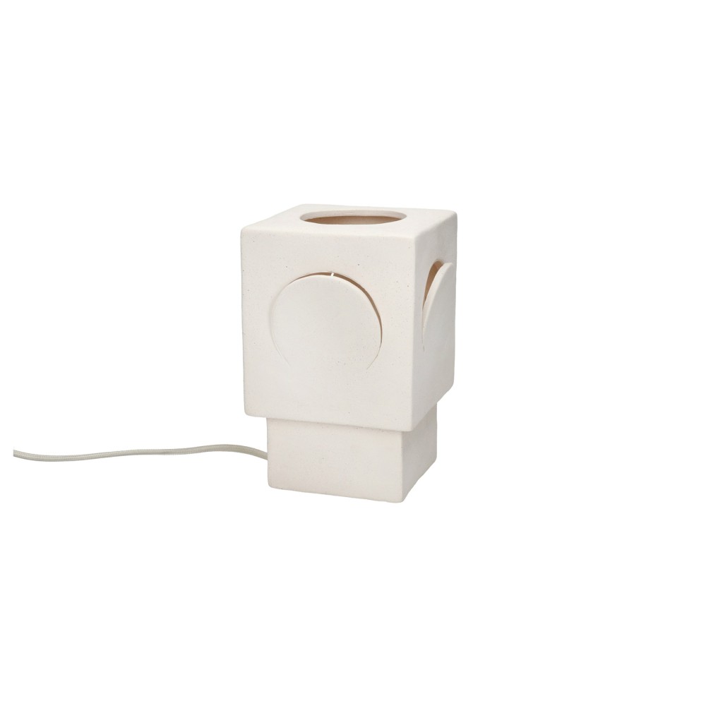 Lampe de table -ECLIPSE- L 13 x W 13 x H 20,5 cm - blanc