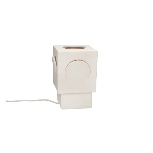 Lampe de table -ECLIPSE- L 13 x W 13 x H 20,5 cm - blanc