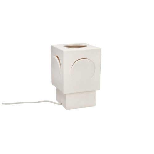 Lampe de table -ECLIPSE- L 13 x W 13 x H 20,5 cm - blanc