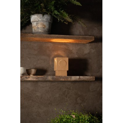 Lampe de table -ECLIPSE- L 13 x W 13 x H 20,5 cm - ocre 2
